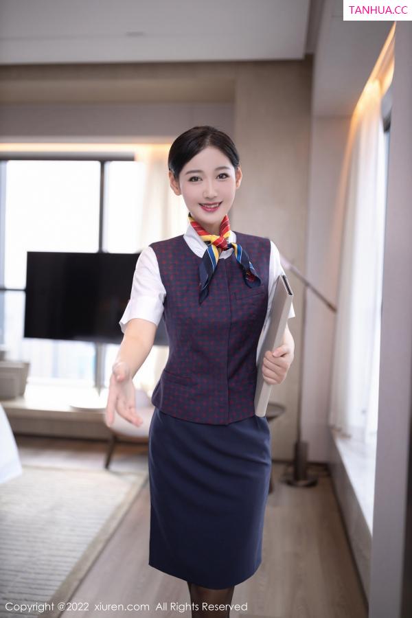 唐安琪  [XiuRen]高清写真图 2022.11.28 No.5922 唐安琪 制服黑丝第3张图片